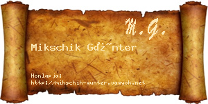 Mikschik Günter névjegykártya